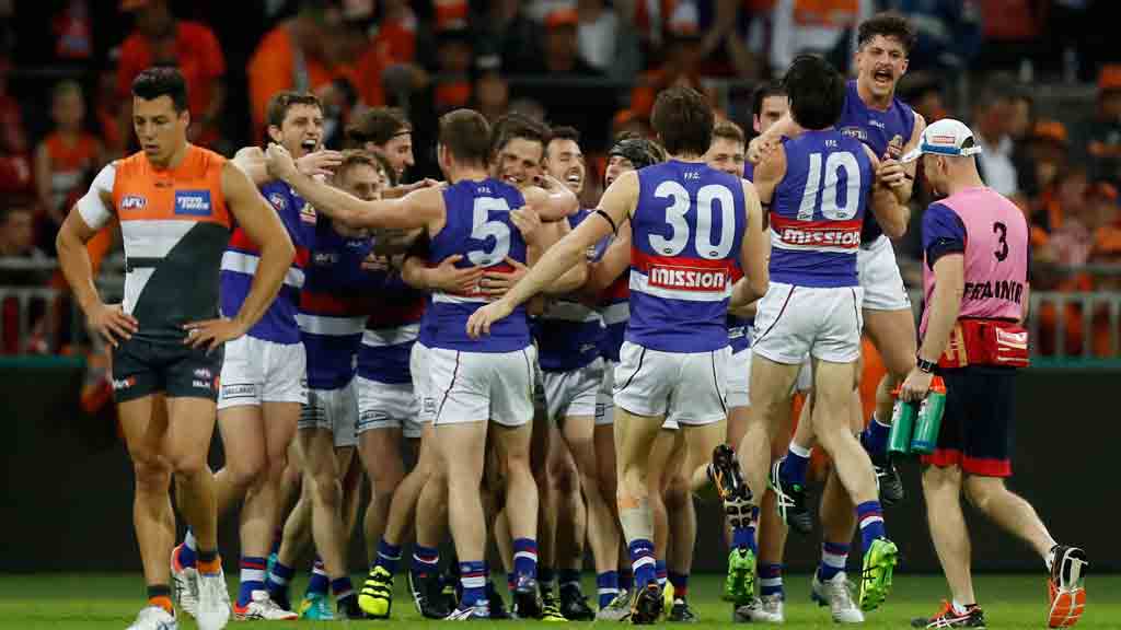Dogs-win-prelim-over-Giants.jpg The Bulldogs celebrate a dramatic victory over the Giants in their preliminary final in 2016. All pictures: AFL Photos - AFL